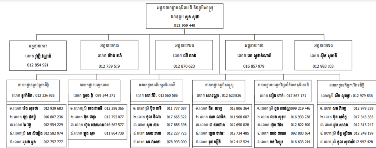 រចនាសម្ព័ន្ធអគ្គនាយកដ្ឋានសុរិយោដី និងភូមិសាស្ត្រ