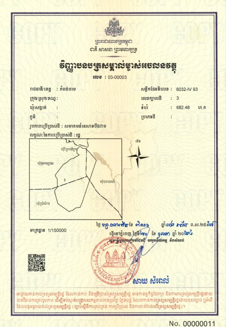 សហគមន៍នេសាទបឹងវាម ស្ថិតក្នុងខេត្តកំពង់ចាម មានទំហំ ៦៨២.៤៨ ហិកតា បានចុះបញ្ជីជាដីសាធារណៈរបស់រដ្ឋ
